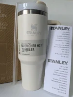 White Stanley Quecher Tumbler With Straw 40oz